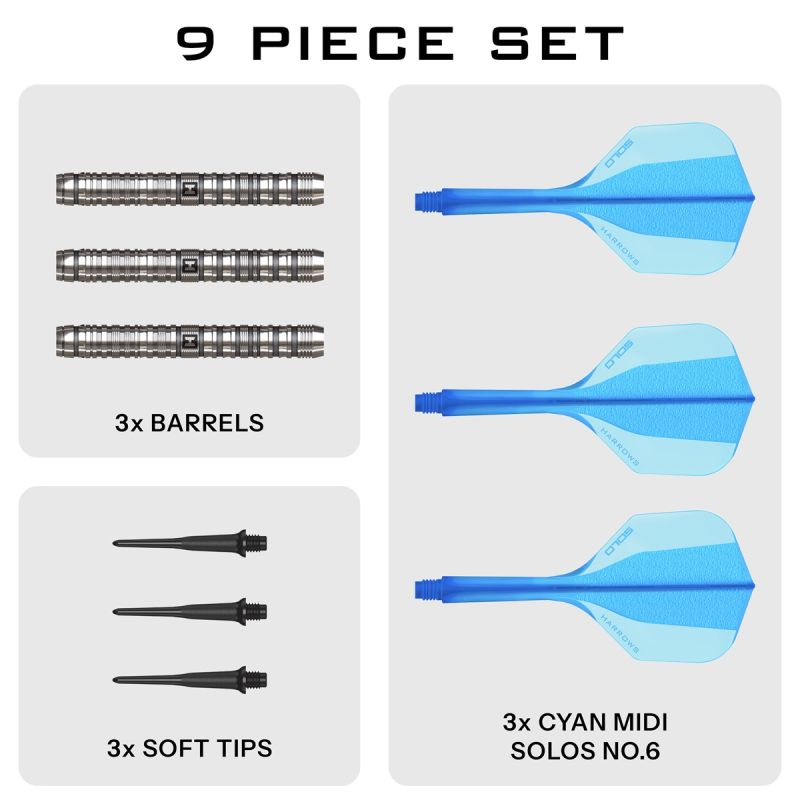 Harrows Flux Tungsten Pro Softdarts 20 Gramm Softdarts