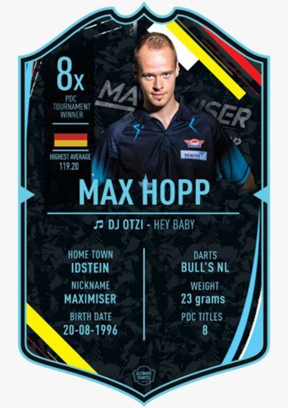 Ultimate Card Max Hopp Dartspieler Karte 37 x 25 cm Fanshop