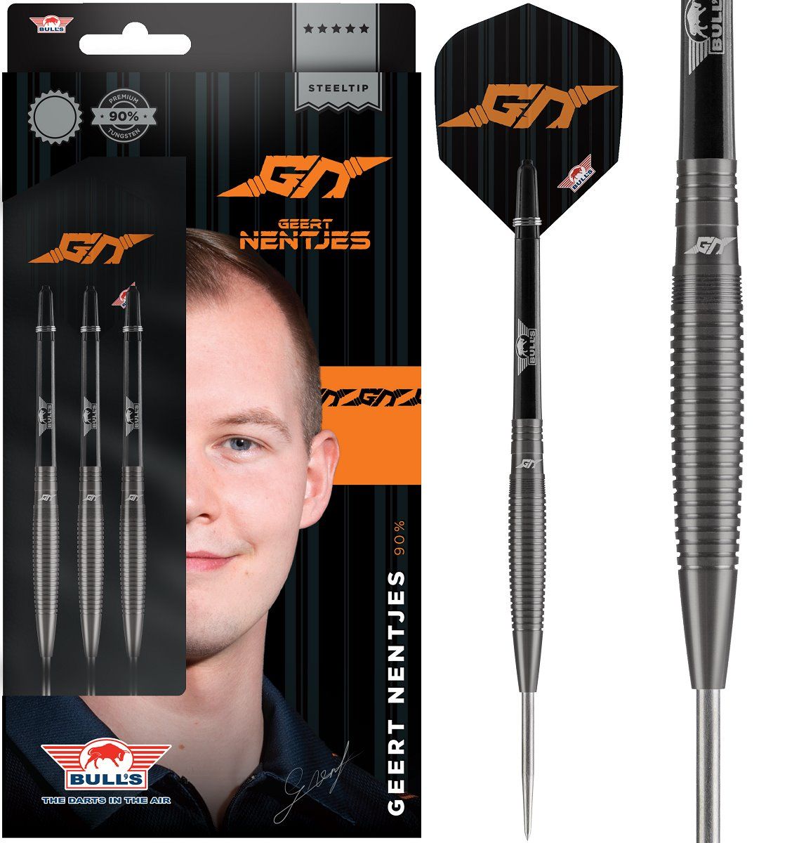 Bull's Geert Nentjes Black 90% 23/24/25 Gramm Steeldarts Steeldarts