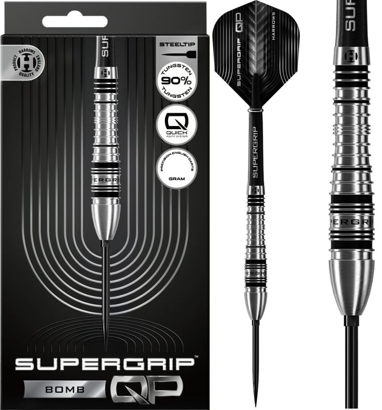 Harrows Supergrip QP Bomb 90% Steeldarts 23/25 Gramm Steeldarts
