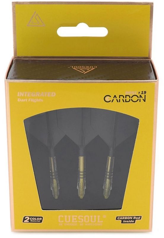 Cuesoul Dart Flight/Shaft ROST T19 Carbon Shaft Schwarz/Gelb Big Wing Flights