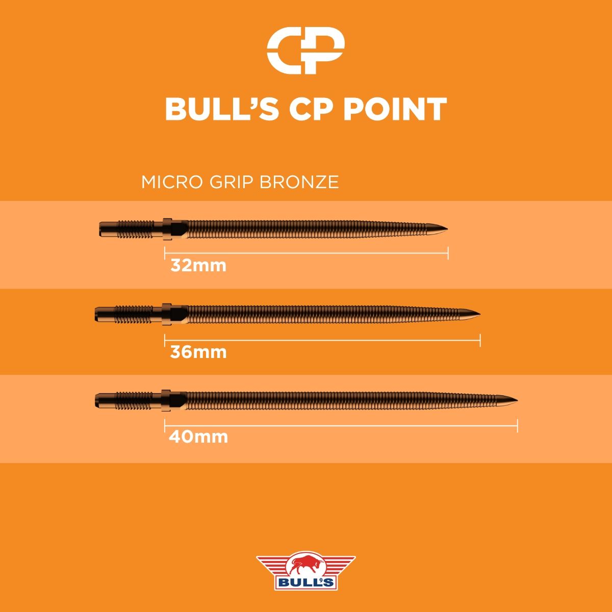 Bull´s CP Points Micro Grip Bronze Steel Point 32/36/40 mm Wechselspitzen
