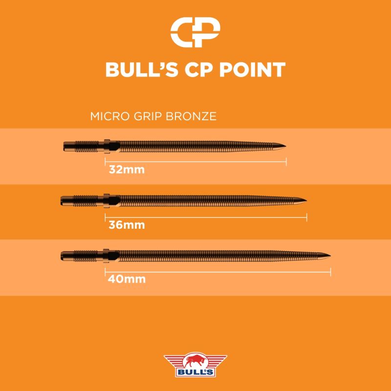 Bull´s CP Points Micro Grip Bronze Steel Point 32/36/40 mm Wechselspitzen