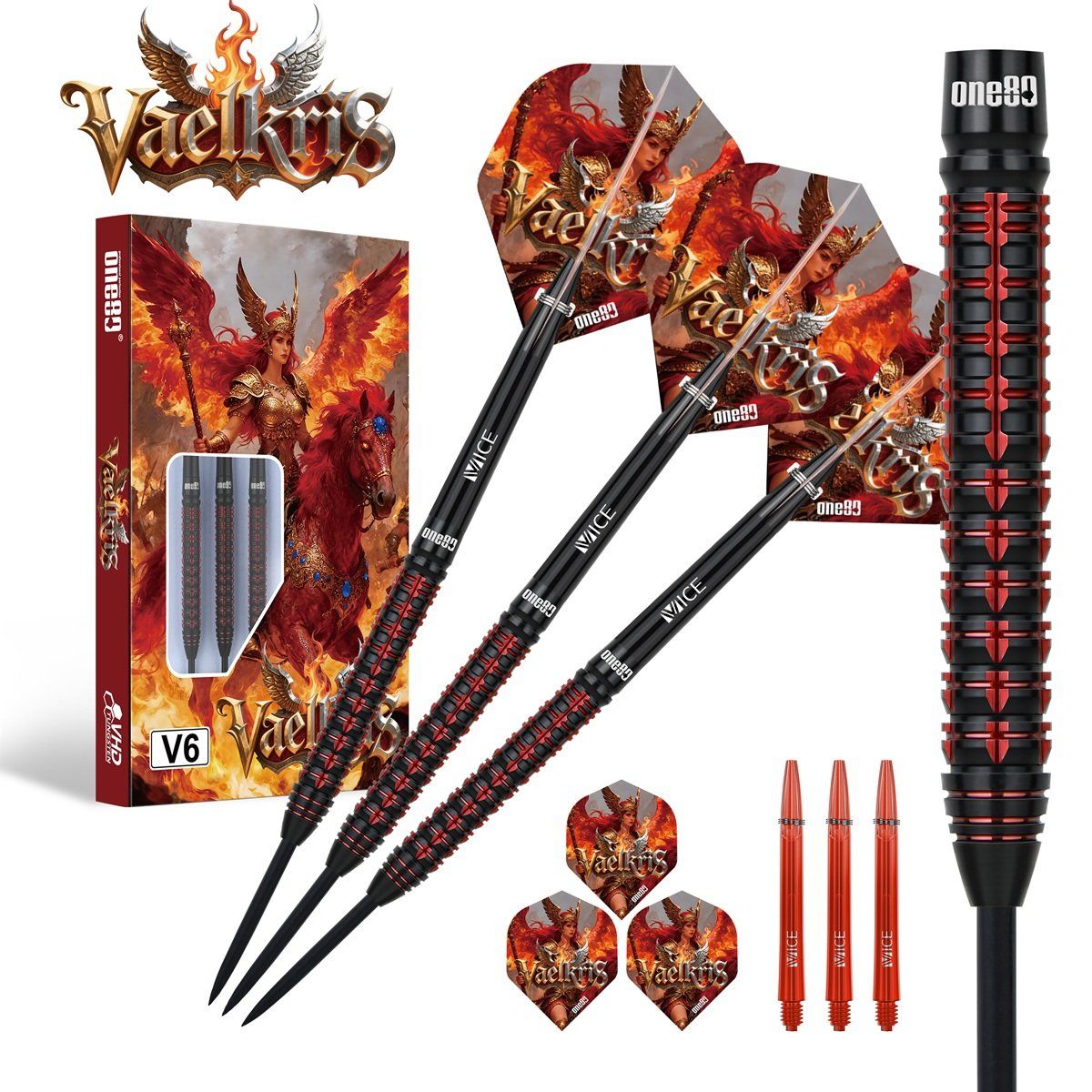 ONE80 Vaelkris V06 90% Steeldarts 22/24 Gramm Steeldarts