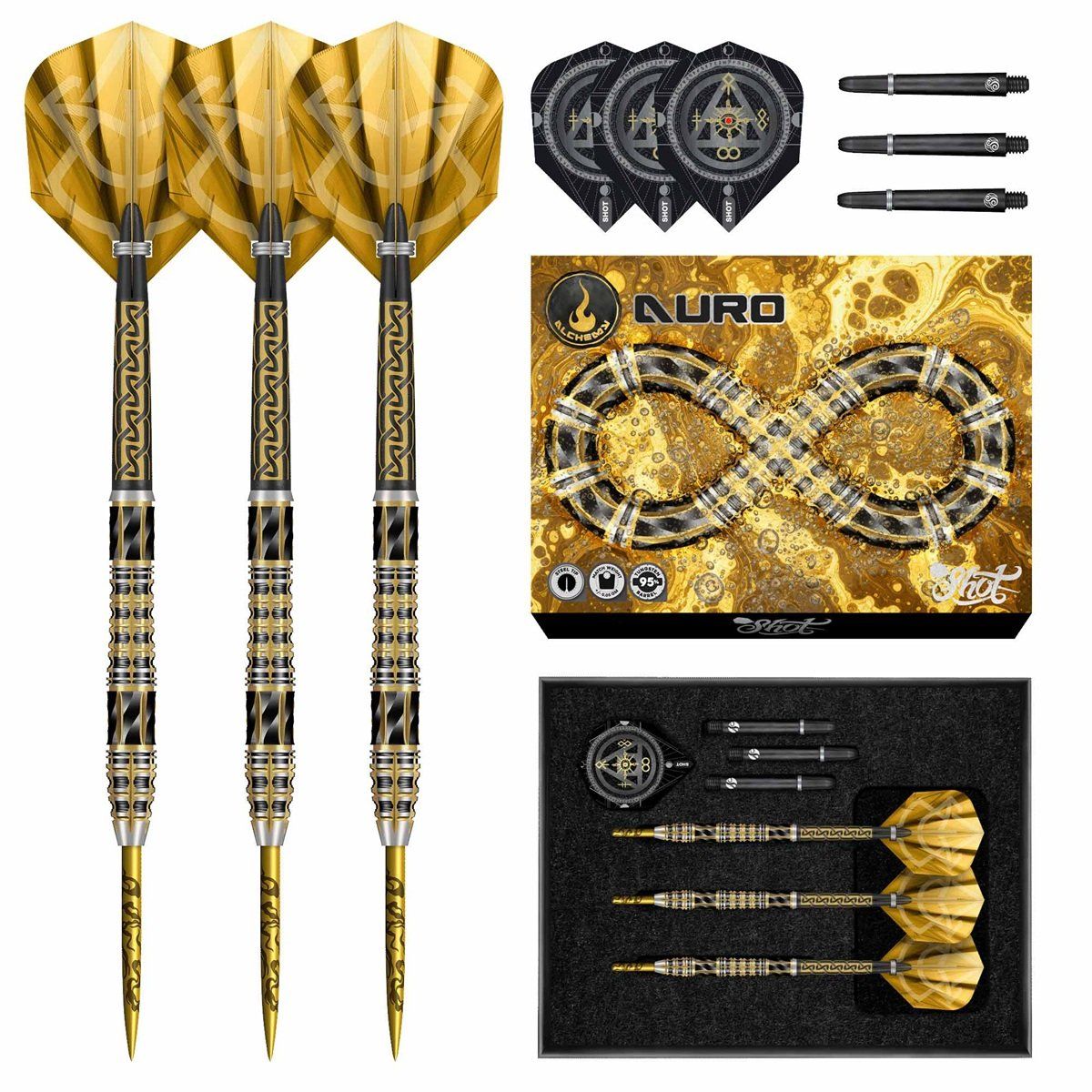 Shot! Alchemy Auro 95% Steeldart 23 Gramm Steeldarts