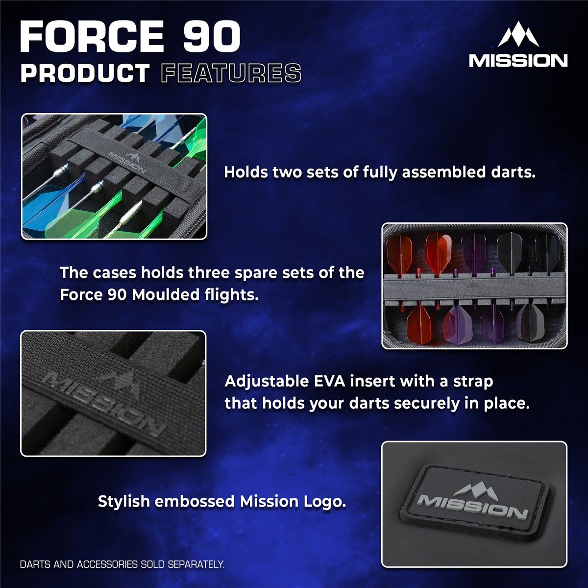 Mission Force 90 Dart Case EVA Moulded Groß Dart Tasche Dart Tasche