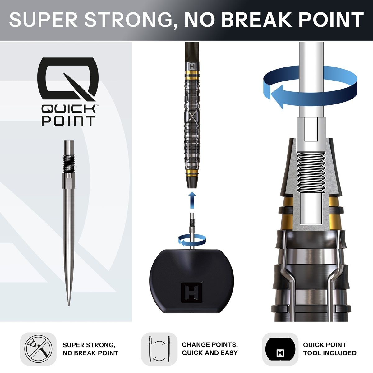 Harrows NX Luxe Quick Point 90% Steeldarts 22/23/24 Gramm Steeldarts