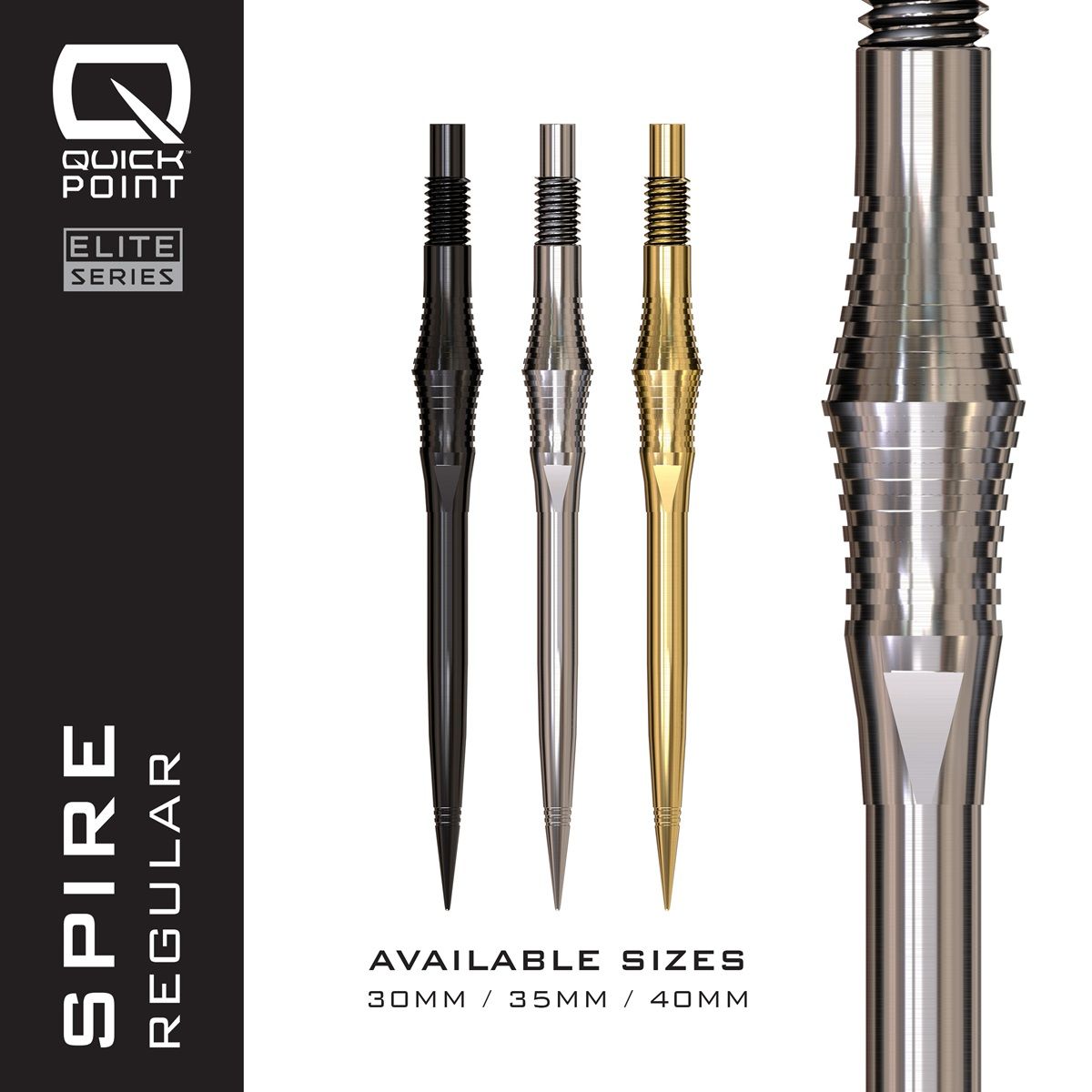 Harrows Quick Points Spire 30/35/40 mm Silber/Schwarz/Gold Wechselspitzen