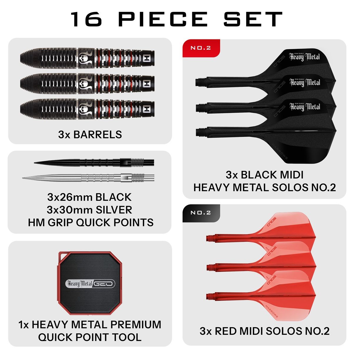 Harrows Ryan Searle GEO Quick Point 90% Steeldarts 22/23/24/26/30/32 Gramm Steeldarts