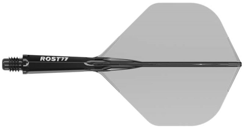 Cuesoul Dart Flight/Shaft ROST 77 Transparent Schwarz Big Standard Flights