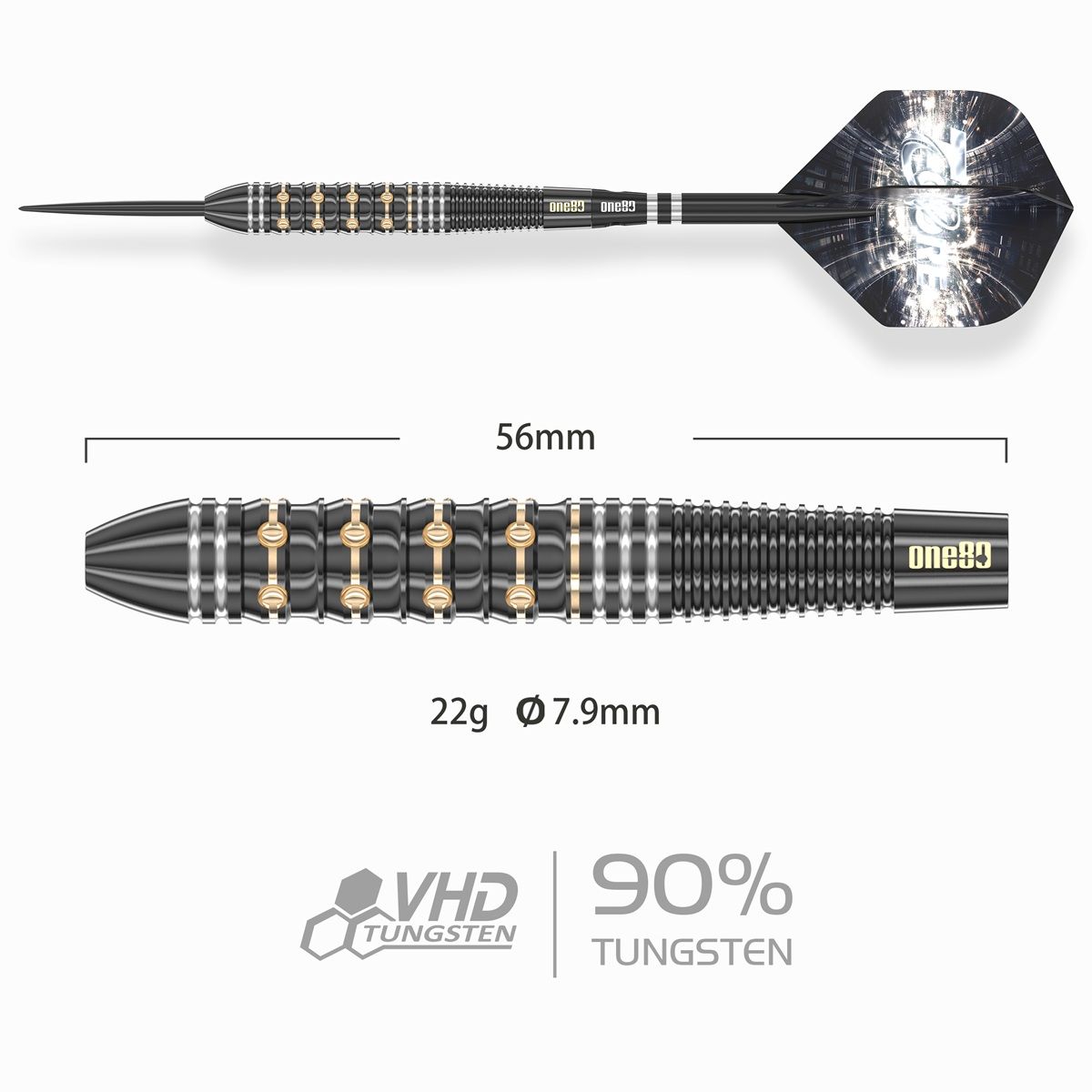 ONE80 T-Core TC1 Steeldarts 22 Gramm Steeldarts