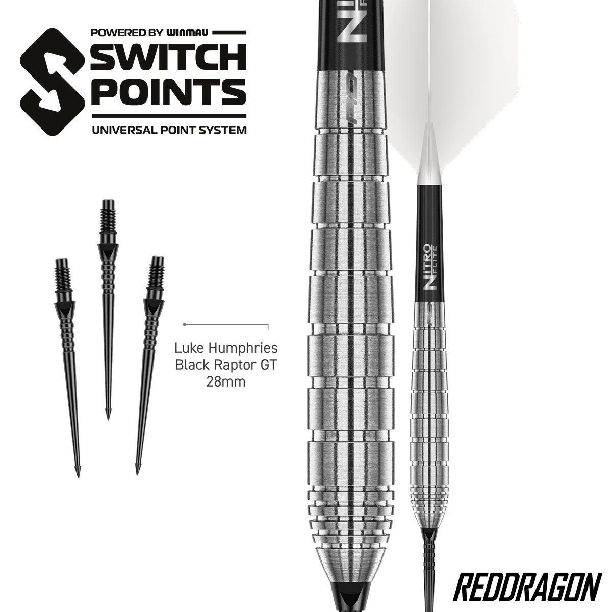 Reddragon Luke Humphries TX1 Pioneer Switch Point 90% Steeldarts 22/24 Gramm Steeldarts