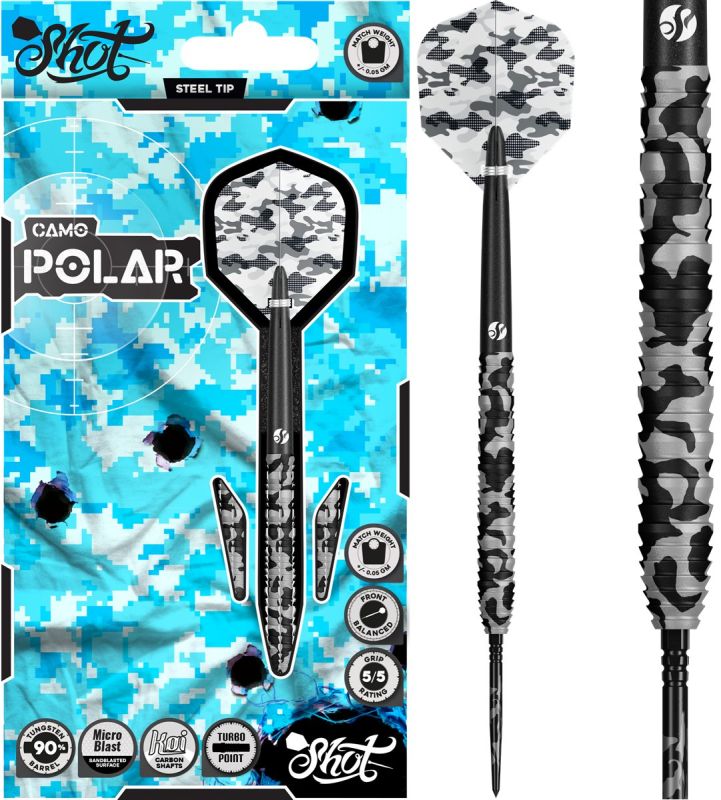 Shot! Camo Polar TP 90% Steeldart 23/24/25 Gramm Steeldarts