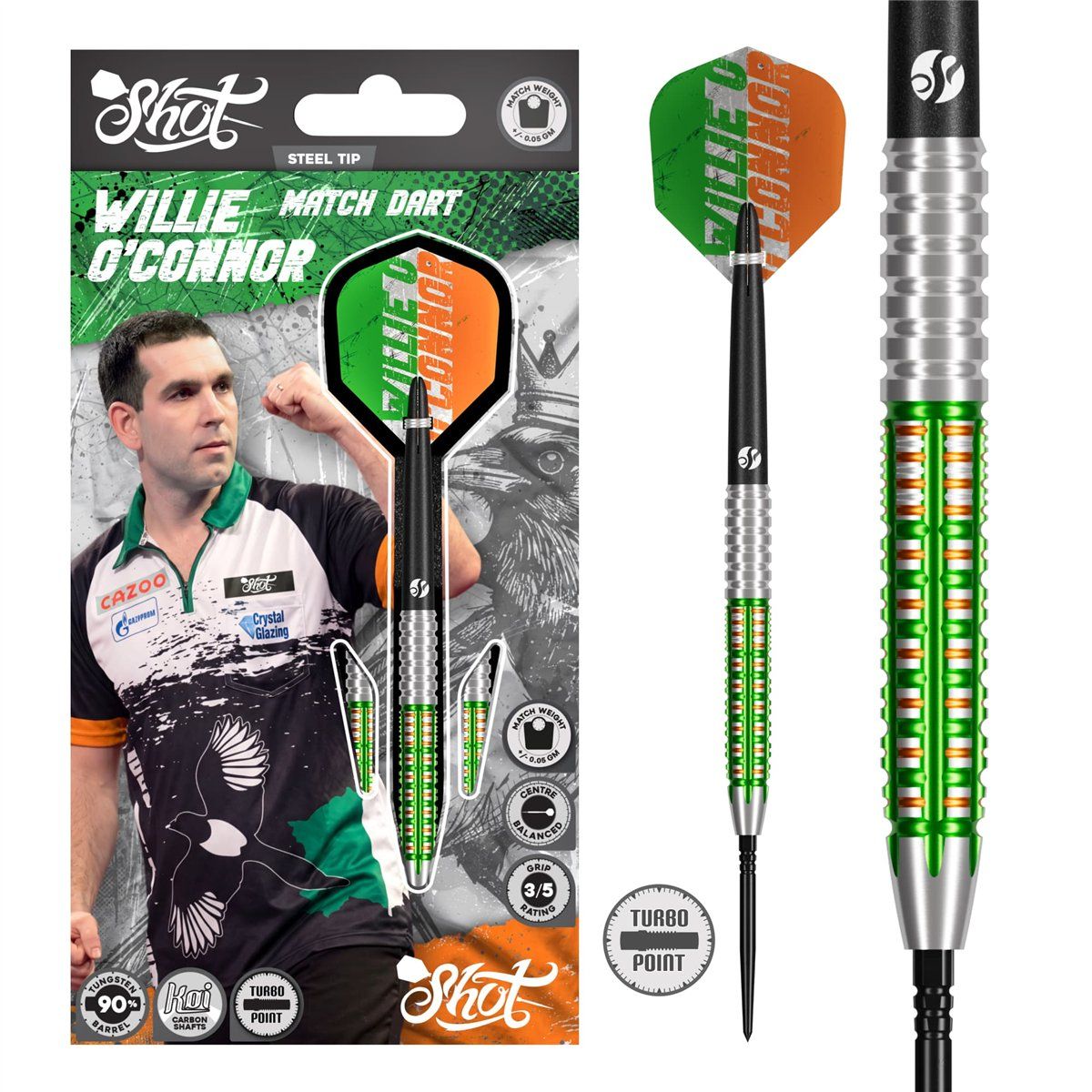 Shot! Pro Series Willie O´Connor TP 90% Steeldart 23/24 Gramm Steeldarts