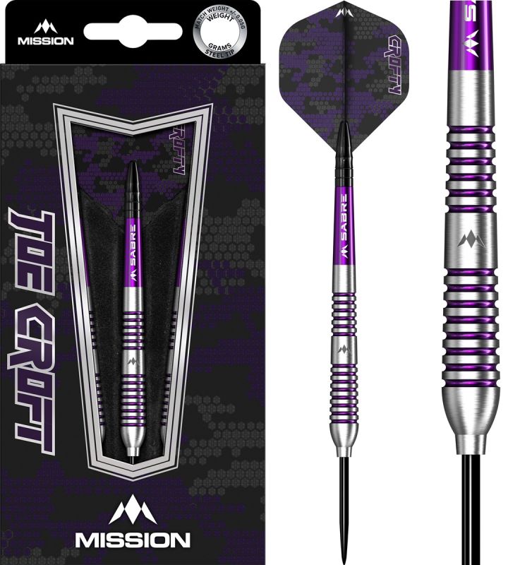 Mission Joe Croft 95% Silver-Purple Electro Steeldarts 23/25 Gramm Steeldarts