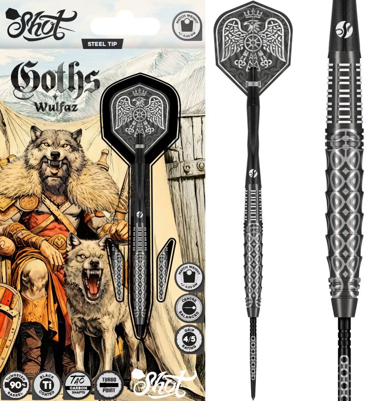 Shot! Goths Wulfaz TP 90% Steeldart 23/24/25 Gramm Steeldarts