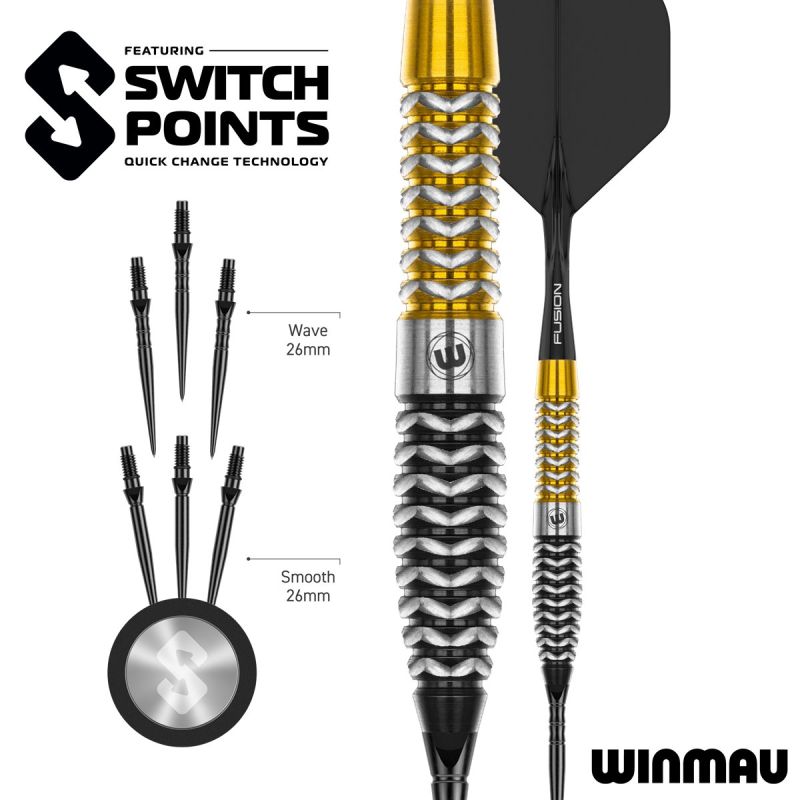 Winmau Exion Torpedo Switch Point 90% Steeldarts 22/23/24 Gramm Steeldarts
