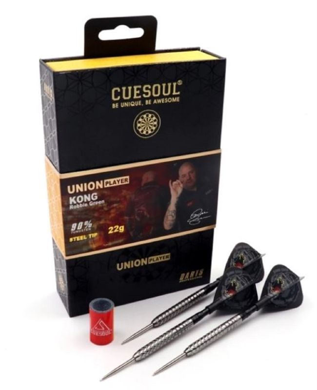 Cuesoul Steeldarts KONG Robbie Green + TERO Flights 22 Gramm 90% Tungsten Steeldarts