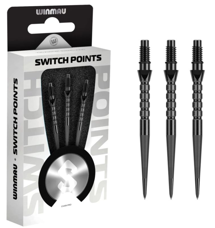 Winmau Switch Points Chain 26/30/40 mm Silber/Schwarz Wechselspitzen