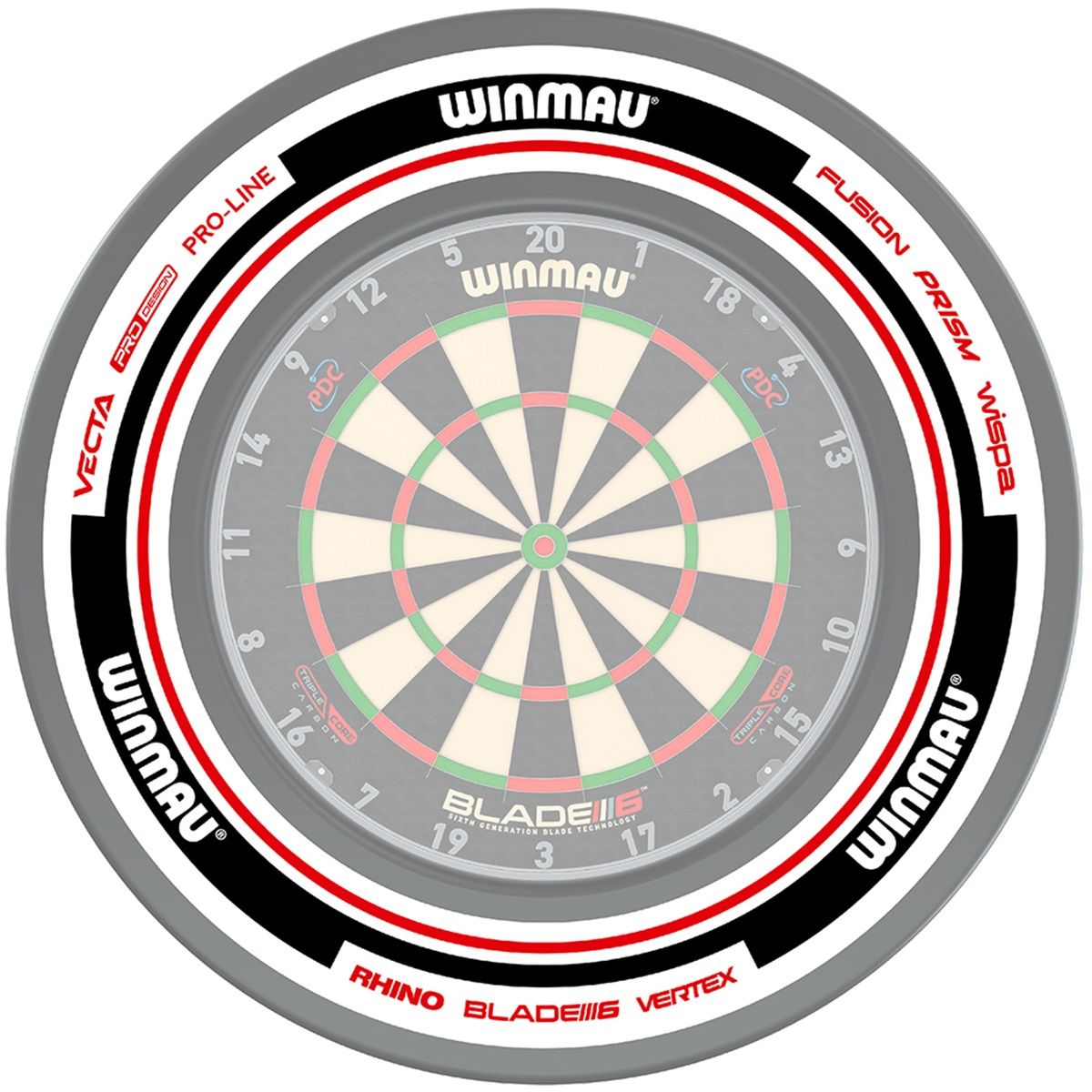 1 tlg. Winmau Advance Weiß/Rot Catchring Dart Surround Auffangring