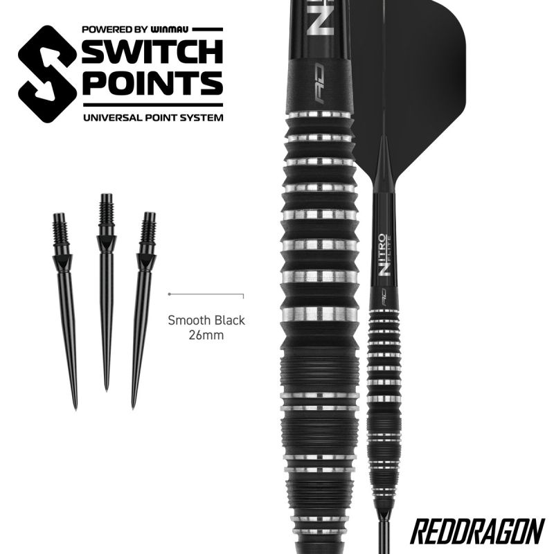 Reddragon Sable Bomb Switch Point 90% Steeldarts 22/24/26 Gramm Steeldarts