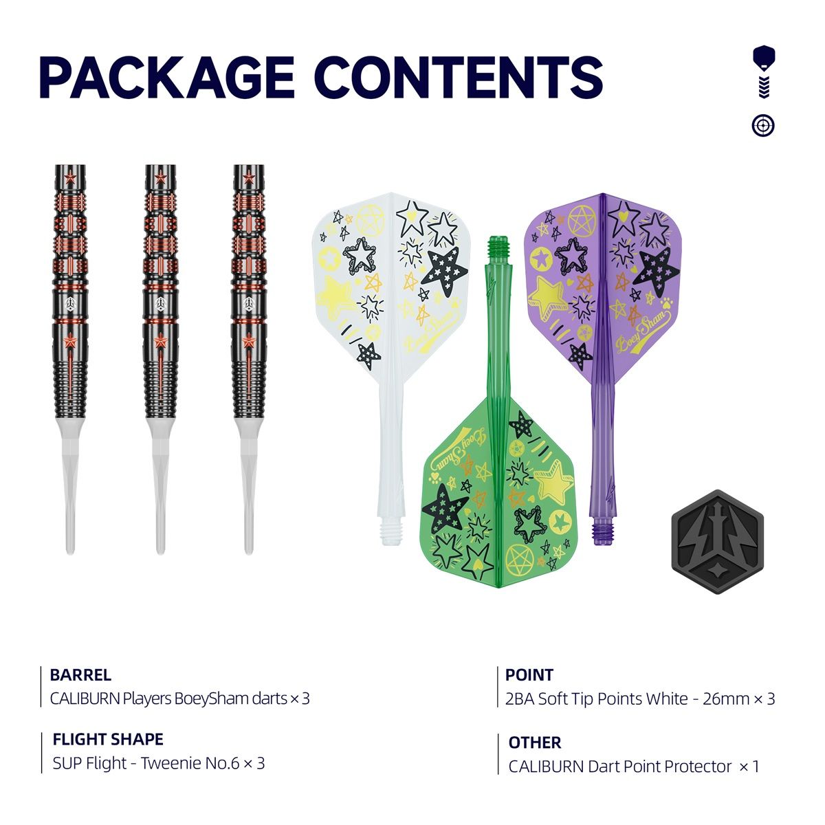 Caliburn Player Boey Sham 90% Softdarts 19 Gramm Softdarts