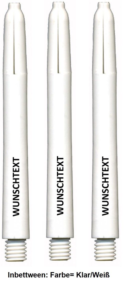 Dart Nylon Shaft mit eigenem Aufdruck 10 Set (30 Shafts) Weiß Shafts