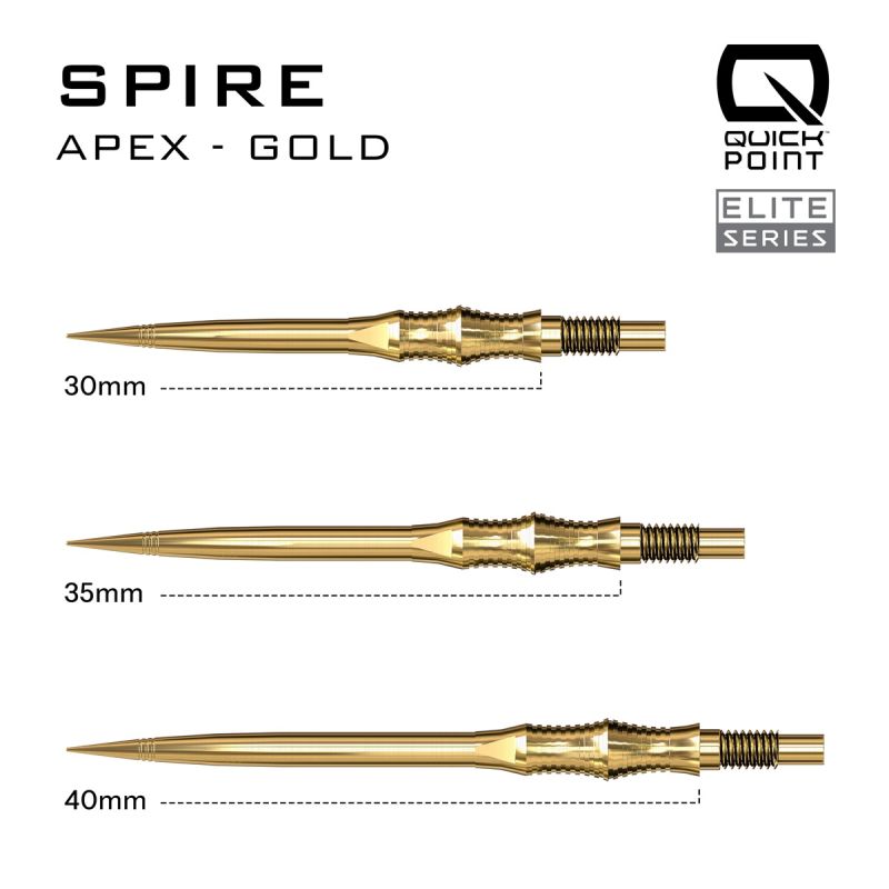 Harrows Quick Points Apex Spire 30/35/40 mm Silber/Schwarz/Gold Wechselspitzen