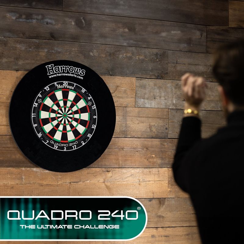 HARROWS Quadro 240 Dartboard Bristle Dart Board Steel Bristle Boards