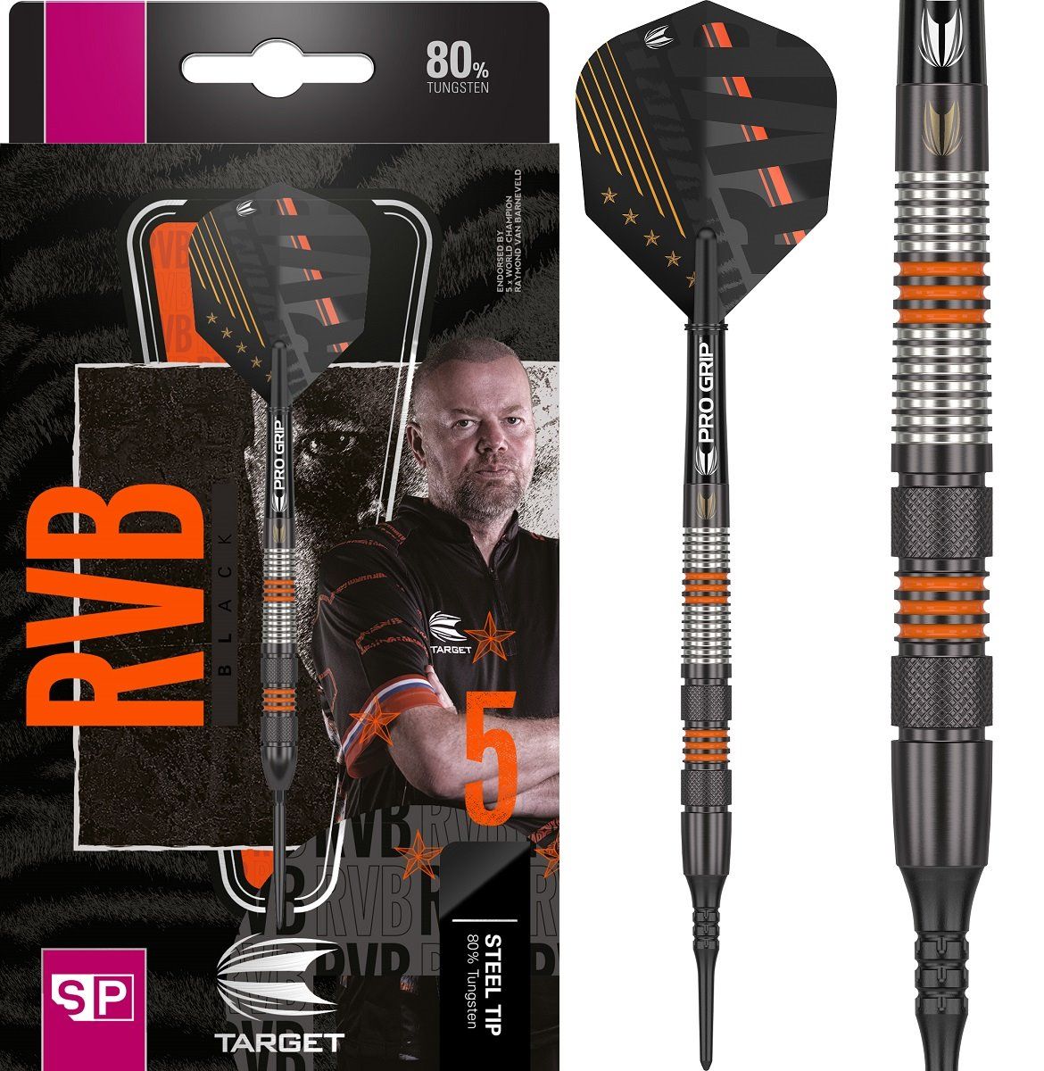 Target Raymond van Barneveld RvB Black 80% 2023 Softdarts 18 Gramm Softdarts