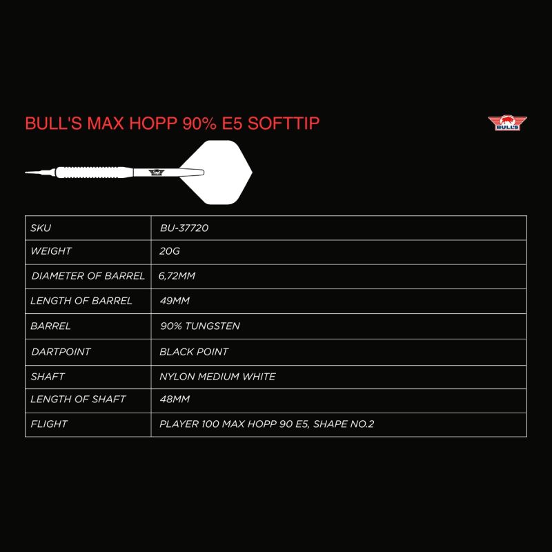 Bull´s Max Hopp E5 90% Softdarts 20 Gramm Softdarts