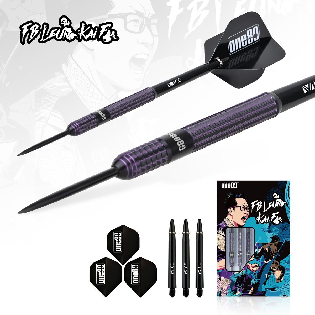One80 FB Leung V3 Signature Dart 90% Steeldarts 22 Gramm Steeldarts