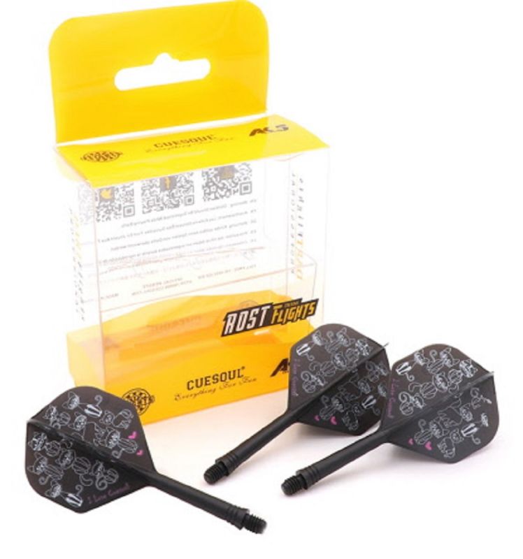Cuesoul Dart Flight/Shaft Ak5 Catty Black Katzen Standard No2 Flights