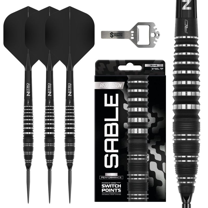 Reddragon Sable Bomb Switch Point 90% Steeldarts 22/24/26 Gramm Steeldarts