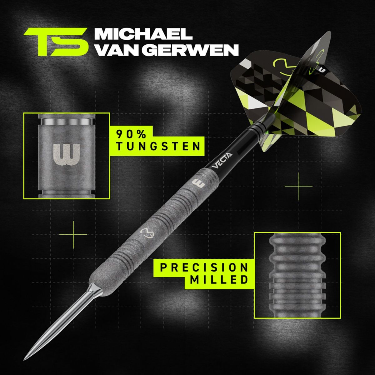Winmau Michael van Gerwen TS Switch Point 90% Steeldarts 21/23/25 Gramm Steeldarts