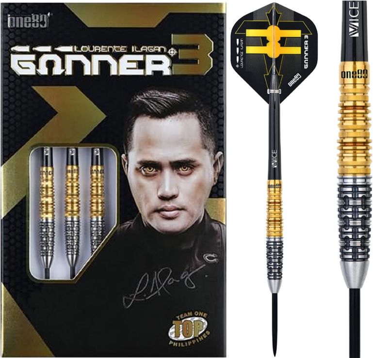 ONE80 Lourence Ilagan Signature Model Gunner V3 Steeldarts 22 Gramm Steeldarts